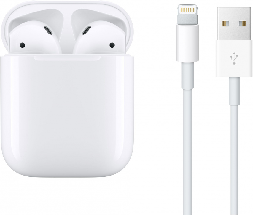 Apple AirPods 2, MV7N2, Кейс не держит зарядку / high copy, Белый  - Б/У