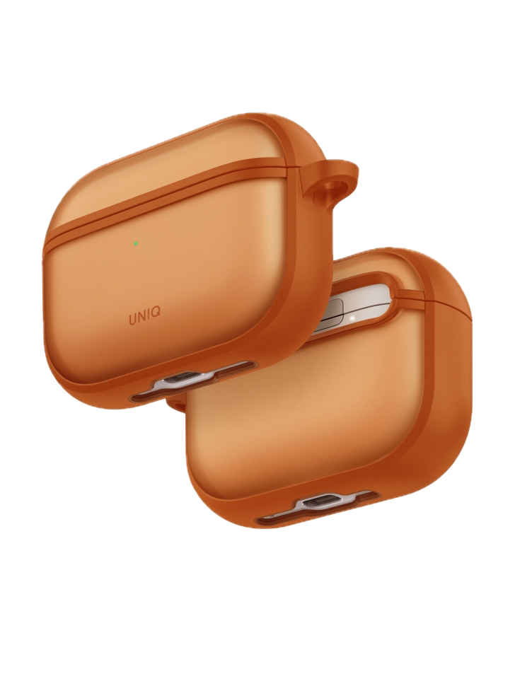 Чехол Uniq для Airpods Pro 3 Veren Shockproof with carabin, Оранжевый