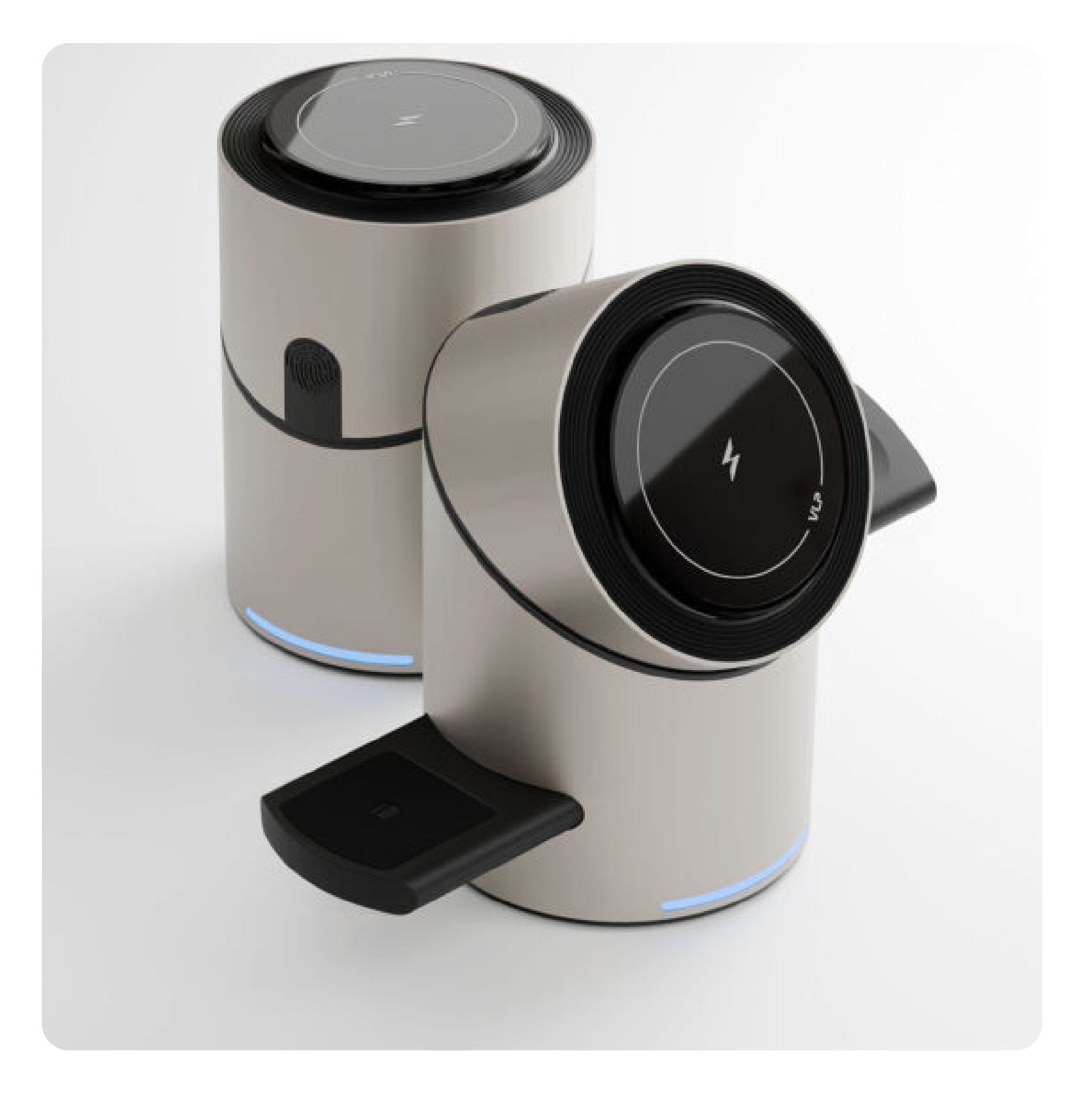 Беспроводное зарядное устройство «vlp» Tower Power 3 in 1 для Apple, натуральный титан