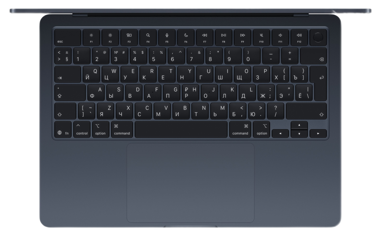 Ноутбук Apple MacBook Air 13" (Early 2026) MDHF4 (10C CPU/10C GPU/M5/16Гб/1Тб SSD) Темная ночь