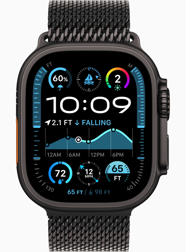 Apple Watch Ultra 2 (2024) GPS, 49 мм, корпус из черного титана, ремешок Milanese черного цвета (MX4W3) S