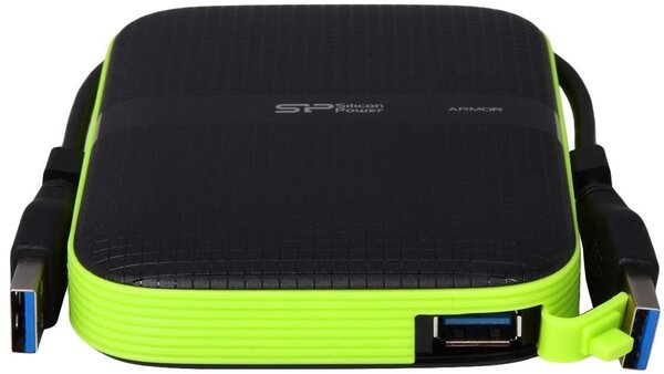 Внешний HDD Силикон Power 2Тб A60 антиудар (122 см) USB 3.0, Чёрный, 2.5"